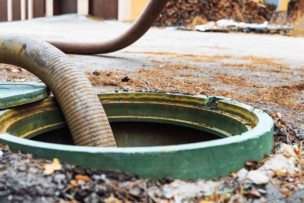septic tank being pumped